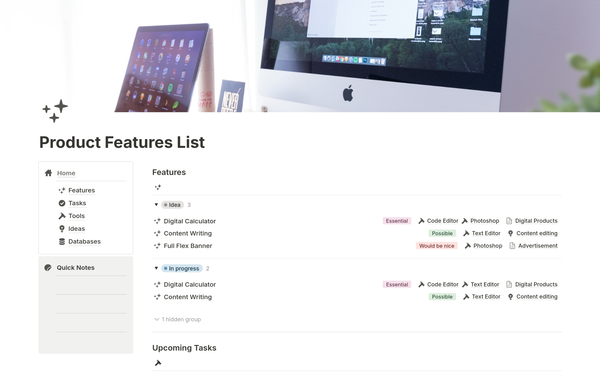 Product Feature List Template by TopSystems.io | Notion Marketplace