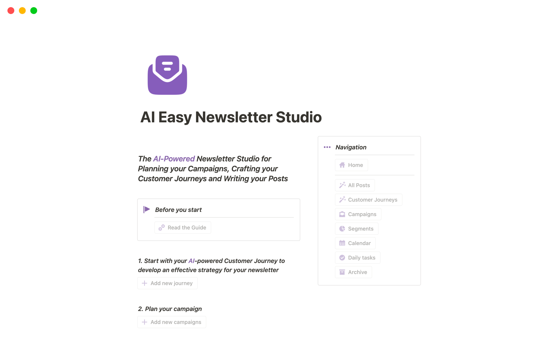 AI Easy Newsletter Studio のプレビュー