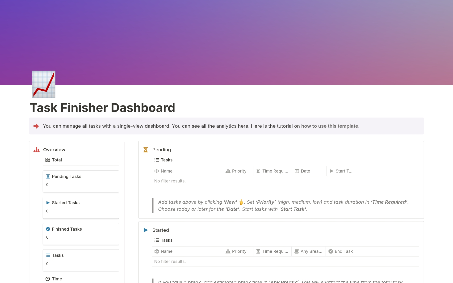 Task Finisher | Advanced Task Tracker Template | Notion Marketplace