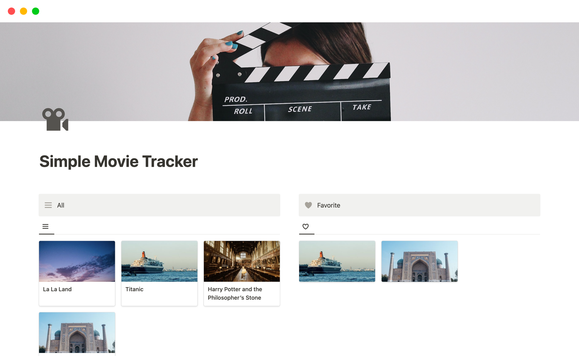 Simple Movie Tracker のプレビュー