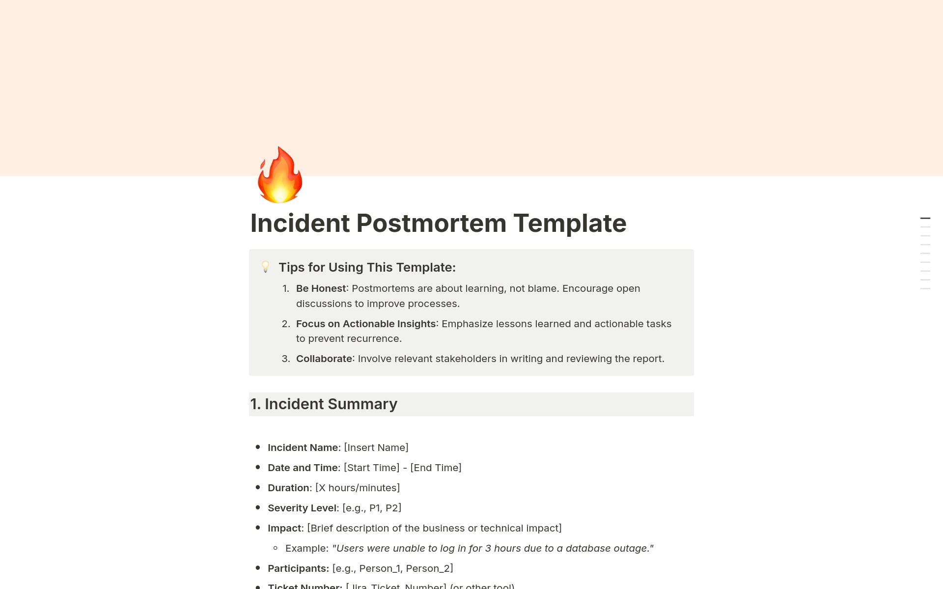 Incident Postmortem Template Notion Marketplace