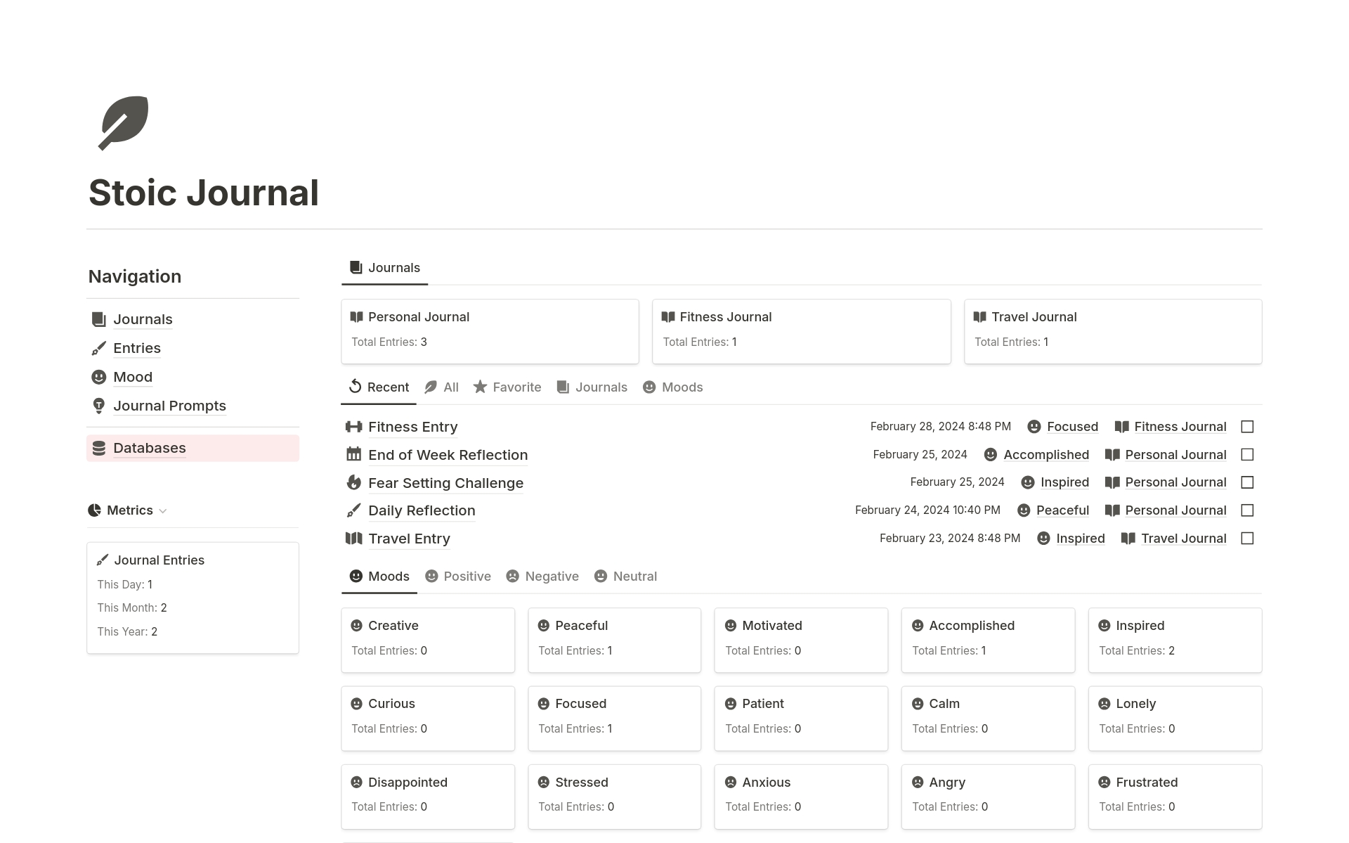 Stoic Journal Template | Notion Marketplace