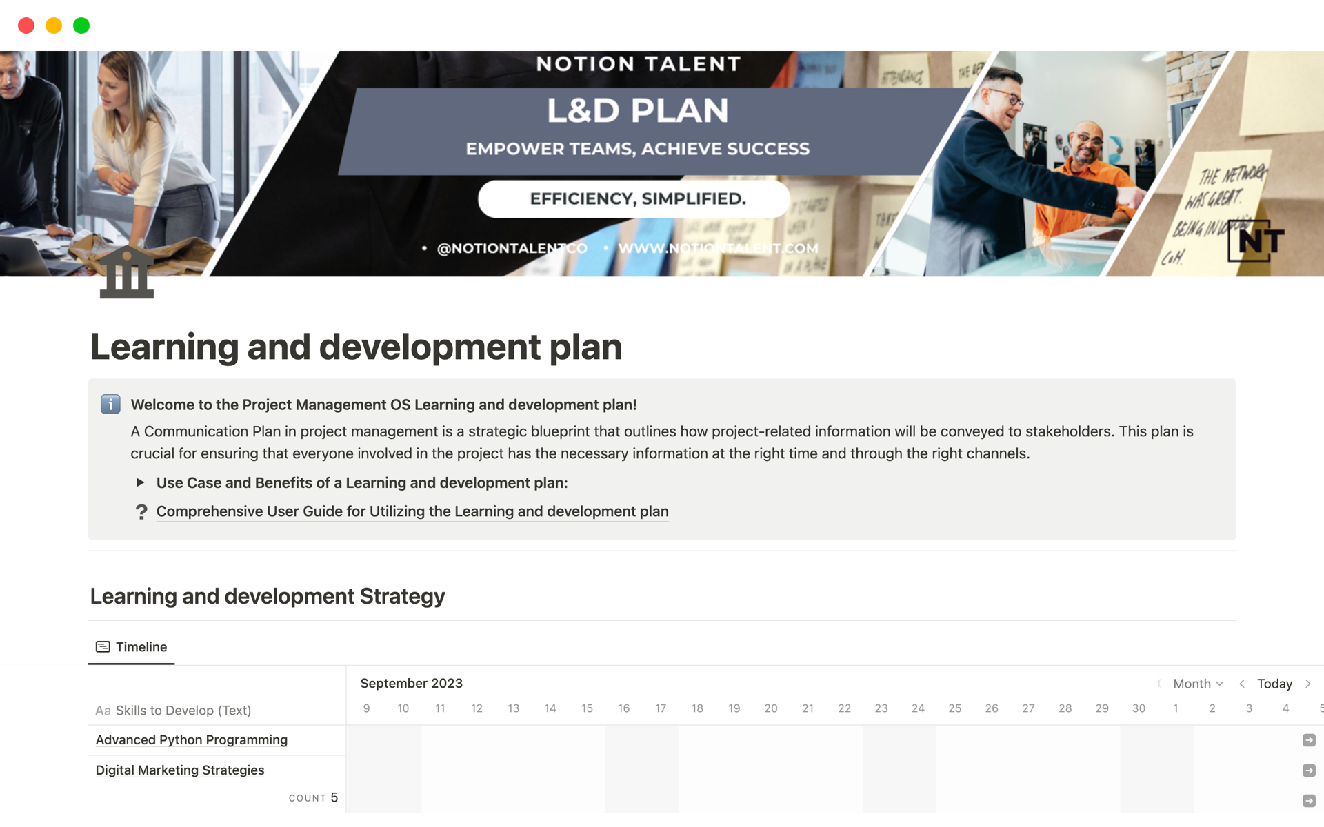 Learning and development plan Template by Shay Campbell (Notion Talent ...