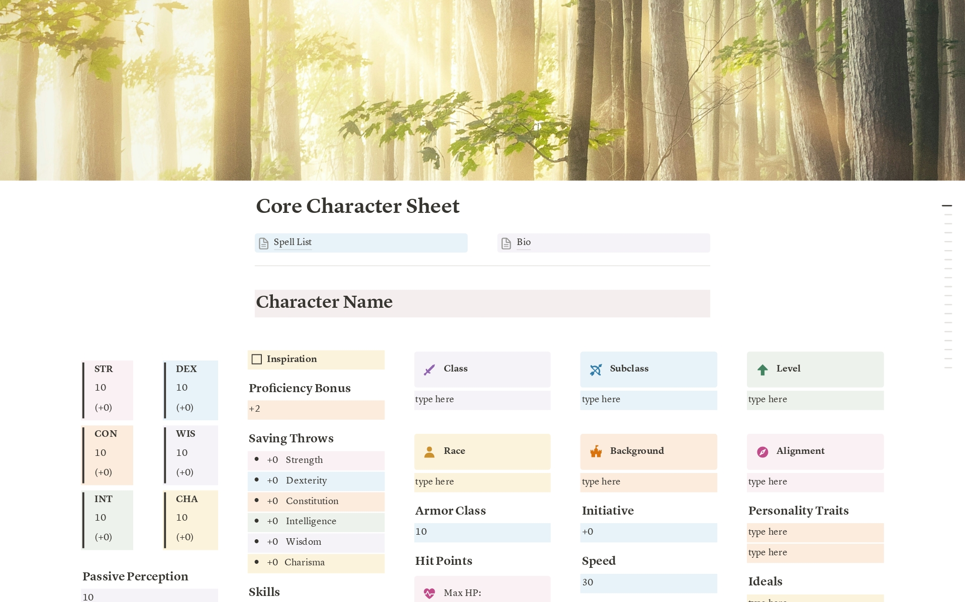 DnD Character Sheet Template by Jules | Notion Marketplace