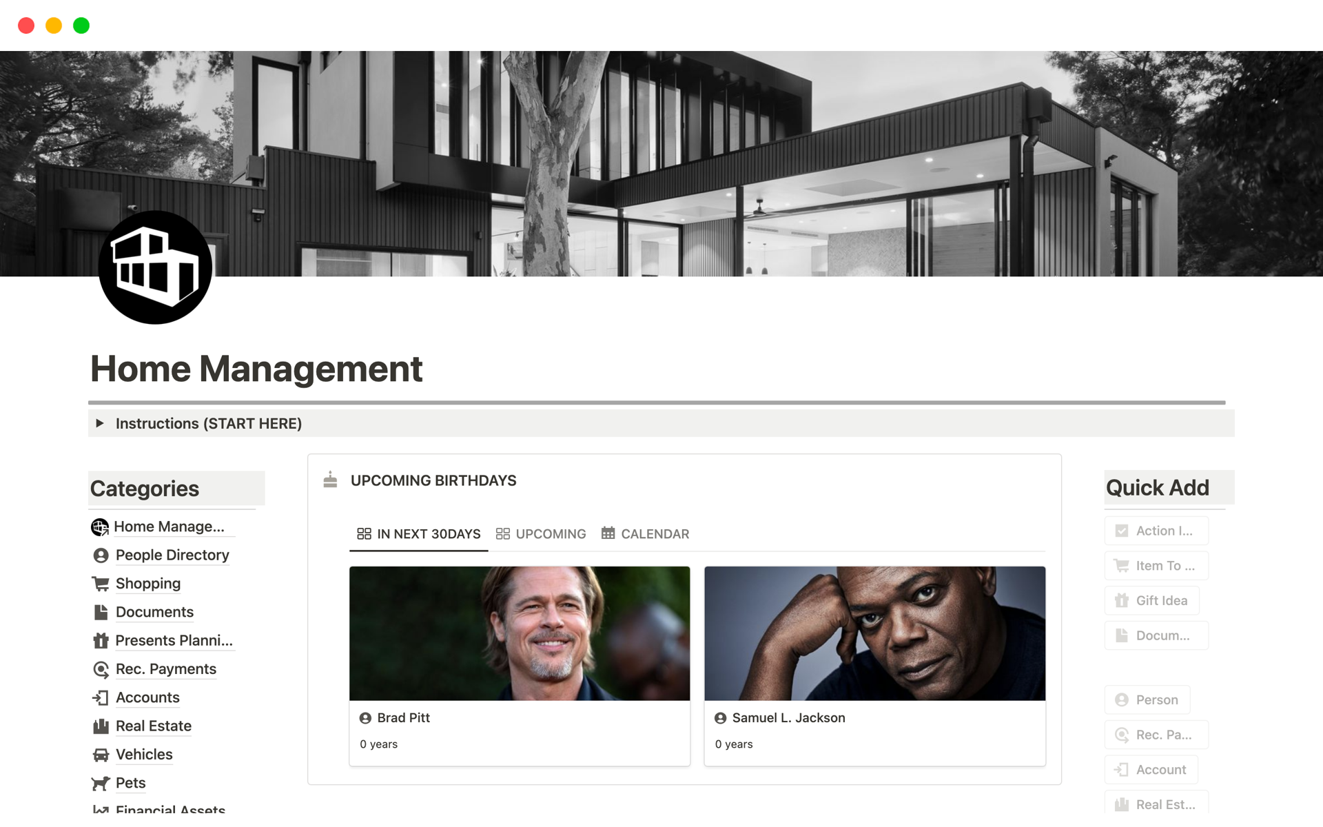 Home Management のプレビュー