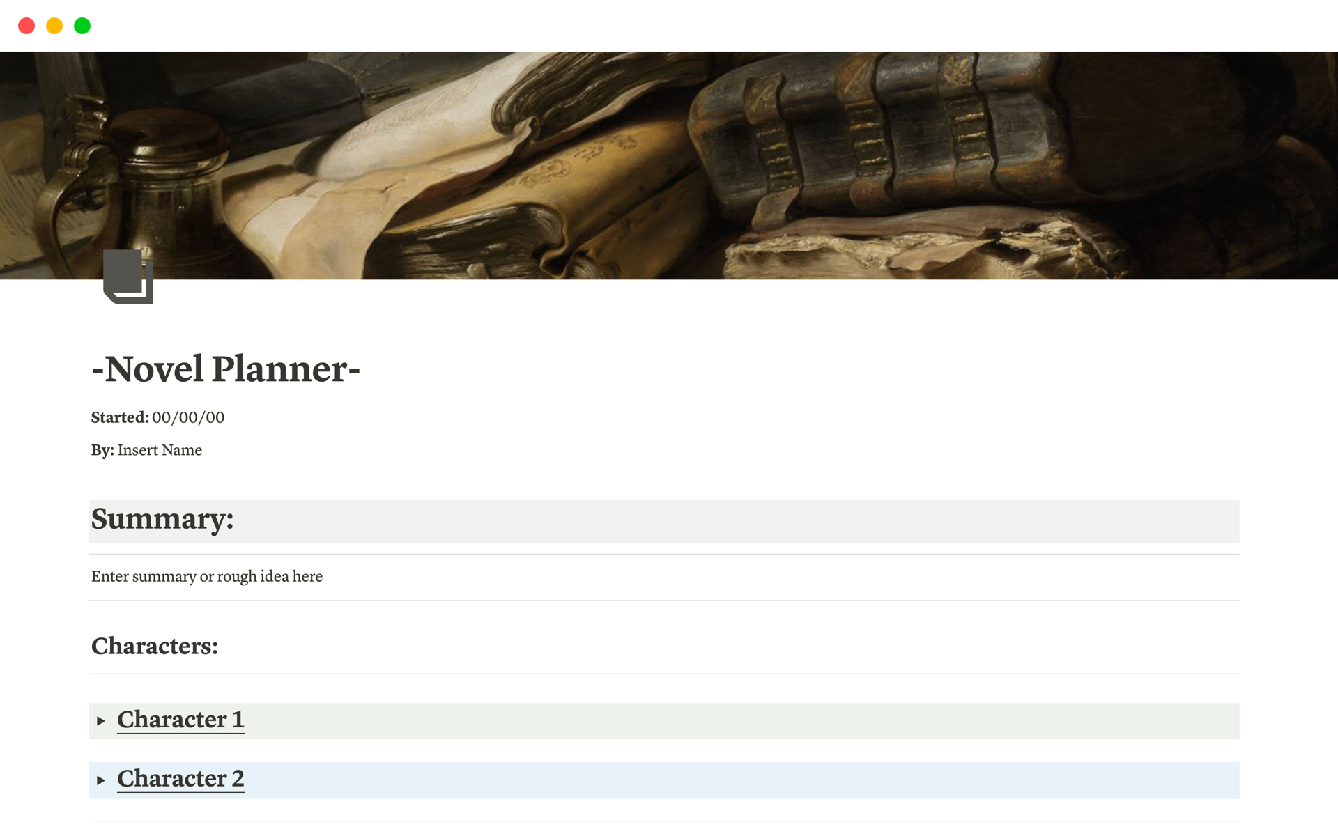 Notion Novel Planner Template by Roj0 | Notion Marketplace