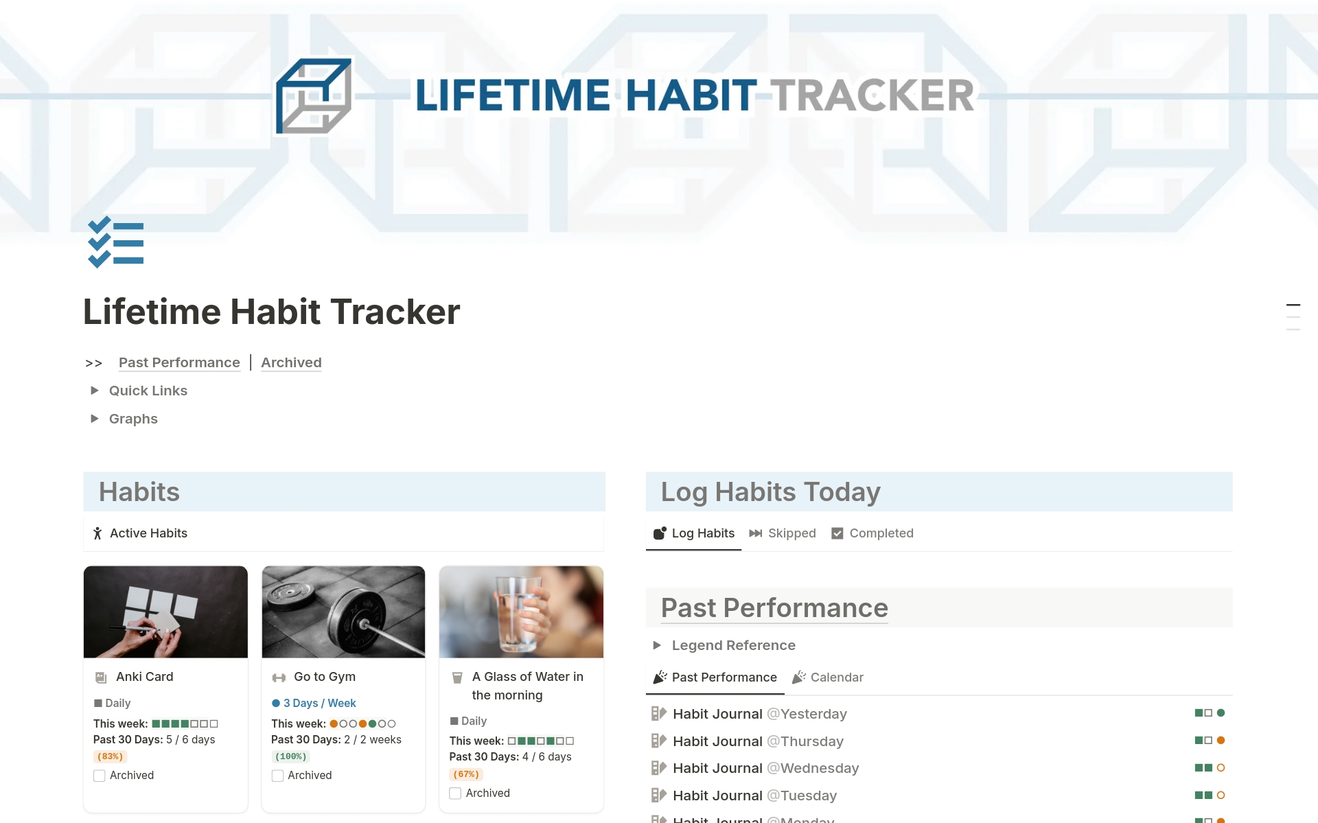 Lifetime Habit Tracker のプレビュー