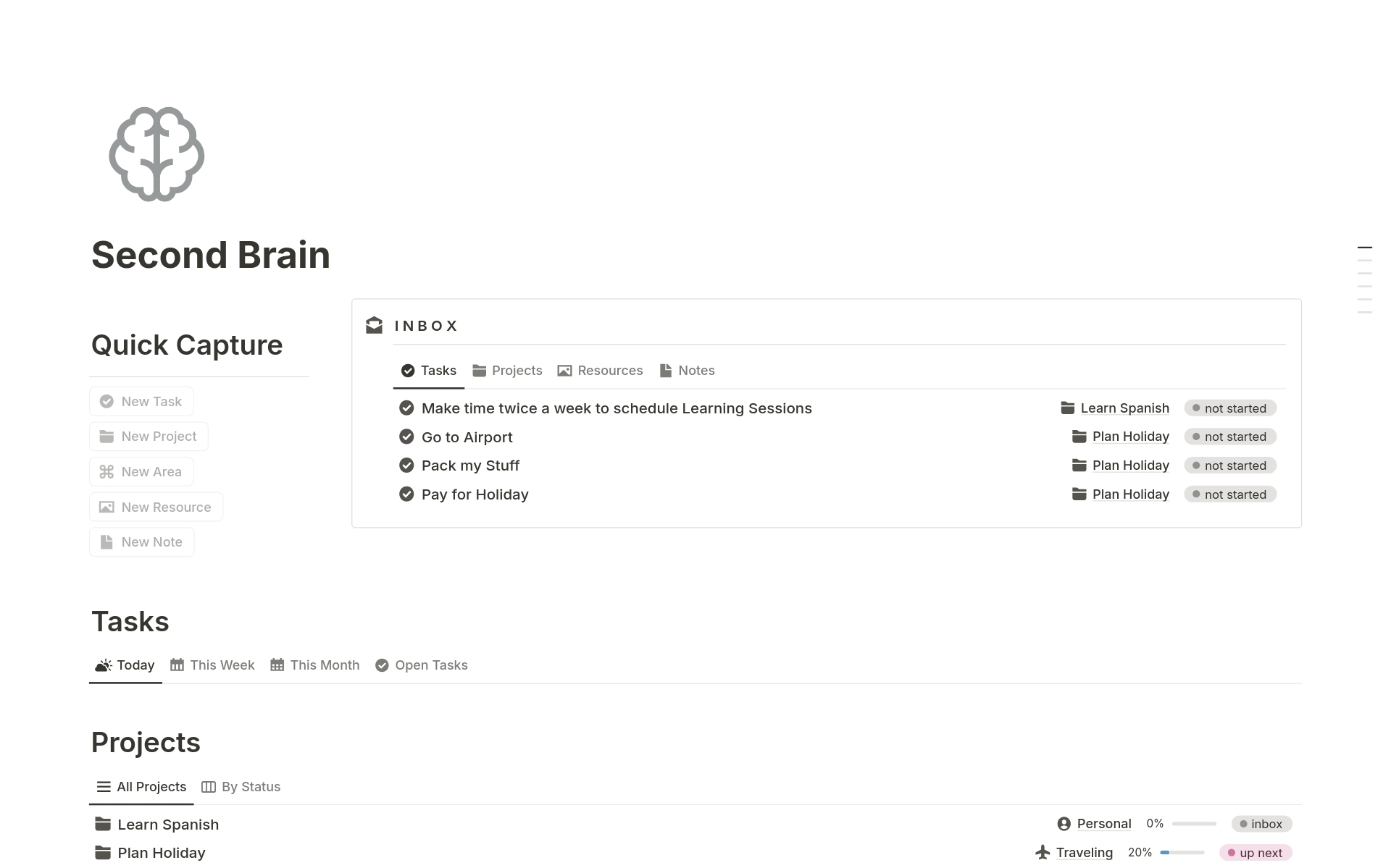 Second Brain Template by Menphiine | Notion Marketplace