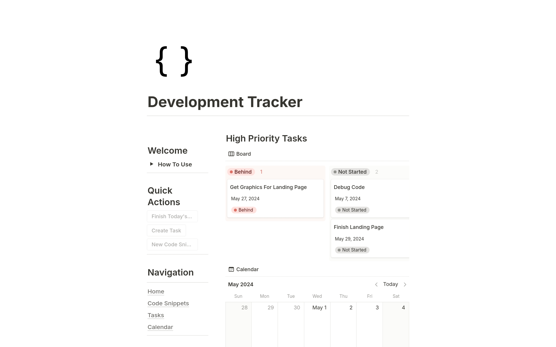 Send Development Tracker Development Tracker Template | Notion Marketplace