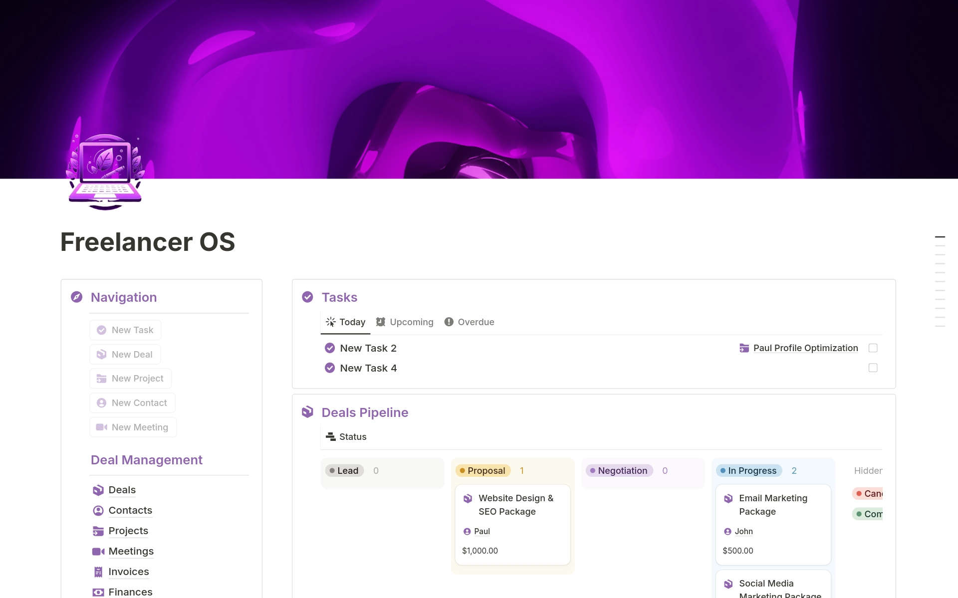 Freelancer OS のプレビュー