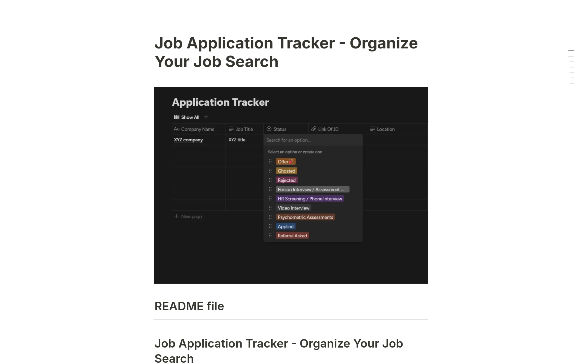 Job Application Tracker - Organize Your Job Search のプレビュー