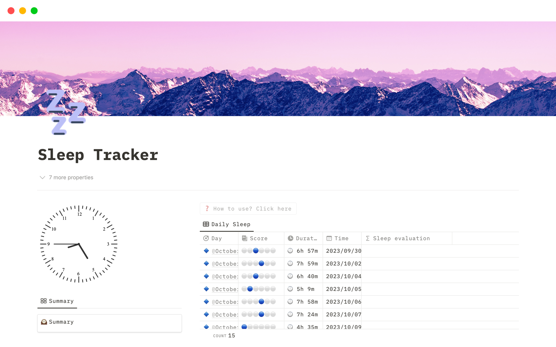 Sleep Tracker のプレビュー