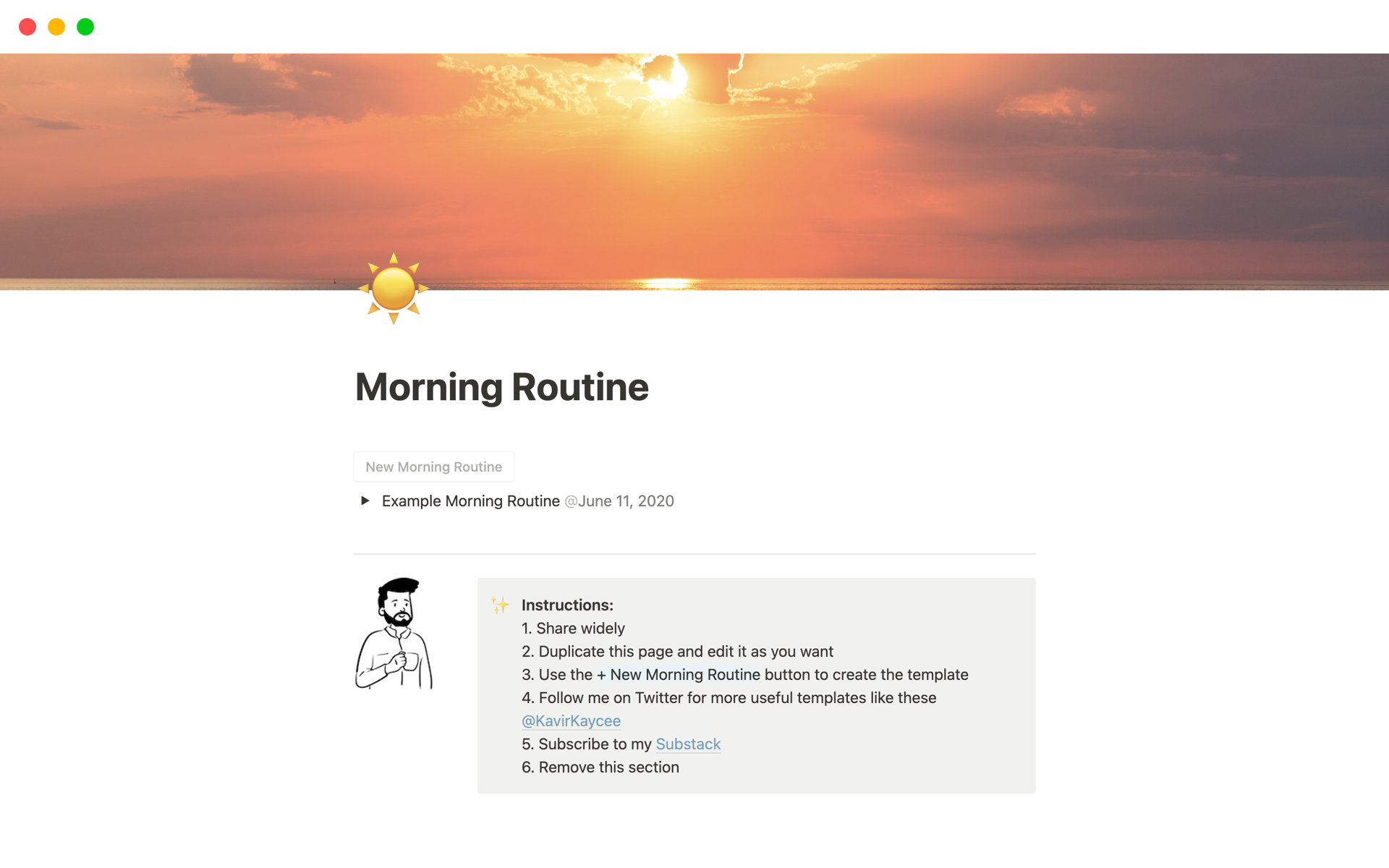 Notion Morning Routine Morning Writing Routine Template by Kavir | Notion Marketplace