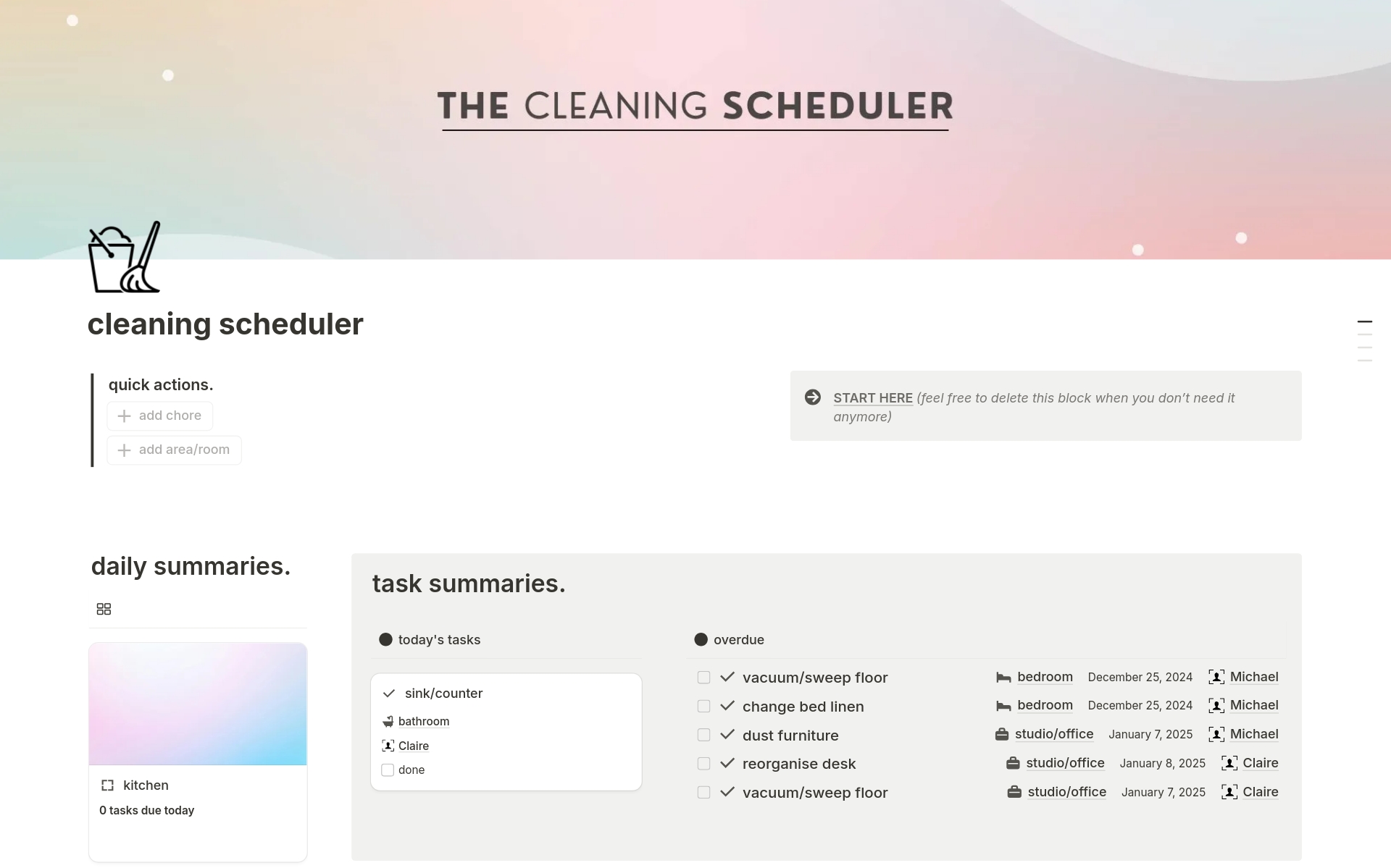 The Cleaning Scheduler & Household Chore Planner のプレビュー