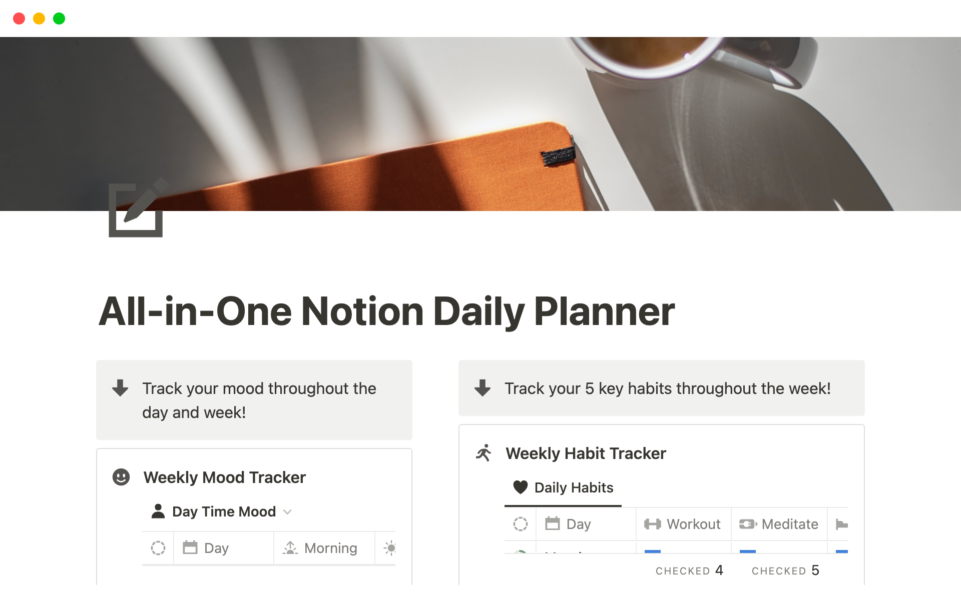 Notion Daily Routine All-in-One Notion Daily Planner Template by Matthew Shelton | Notion ...