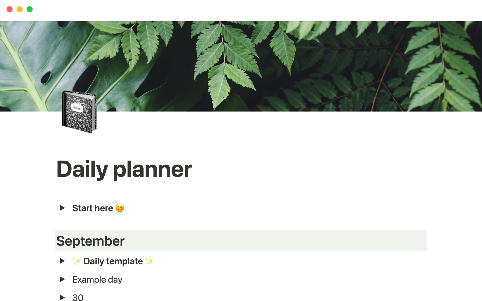 Daily planner のプレビュー