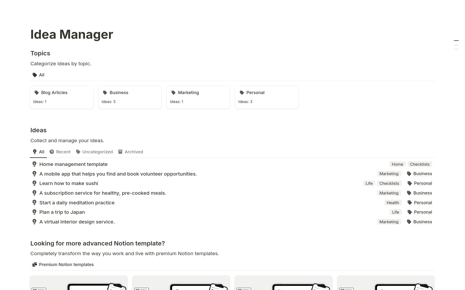 Idea Manager