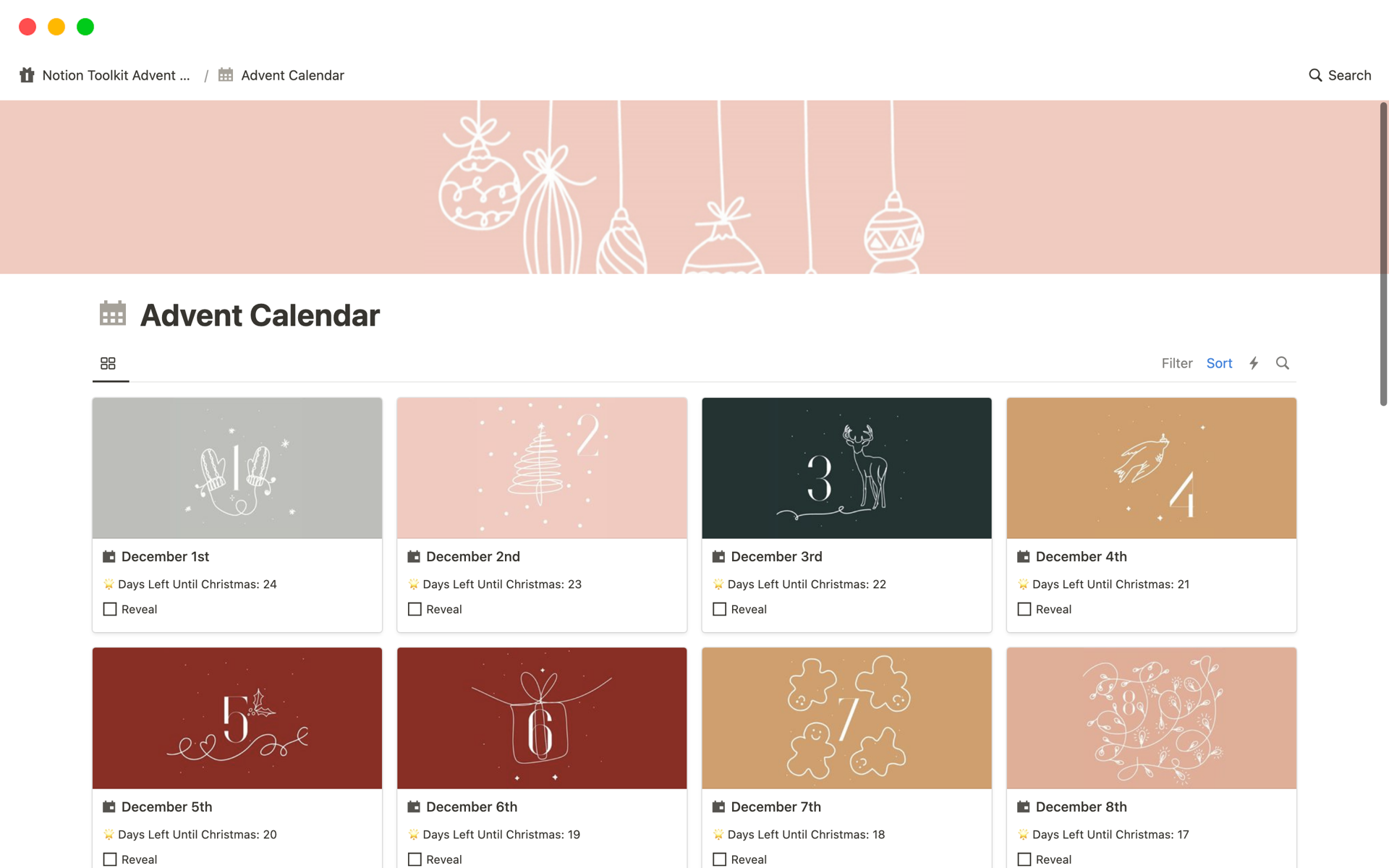 Notion Toolkit Advent Calendar | Notion Template