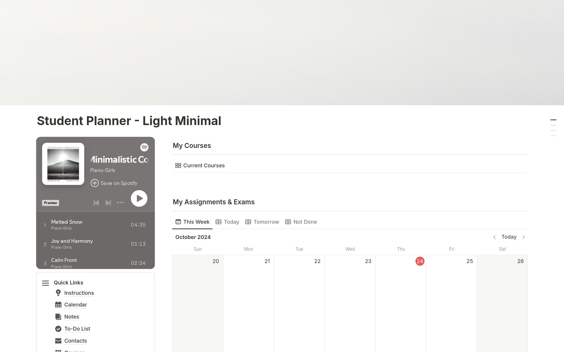Student Planner (by The Organized Notebook) のプレビュー