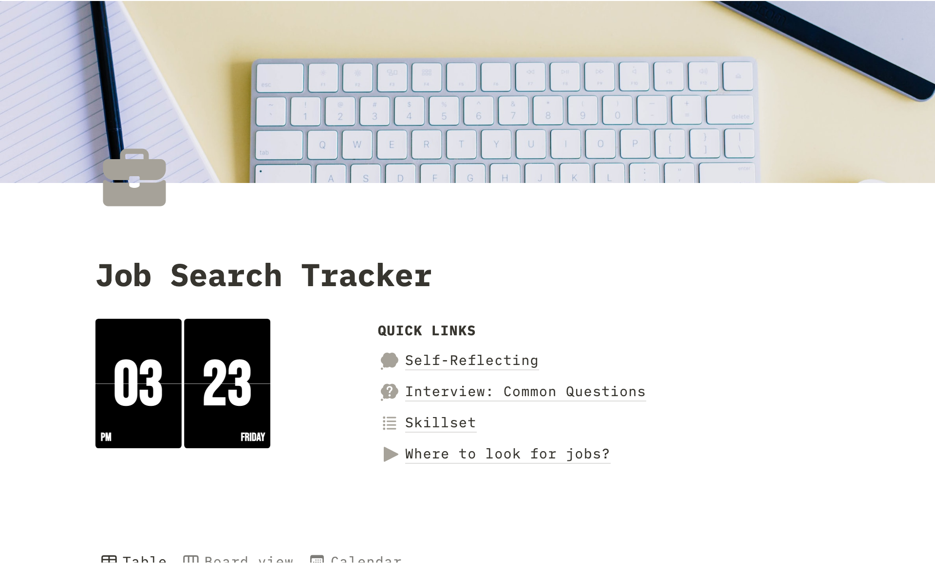 Job Search Tracker のプレビュー