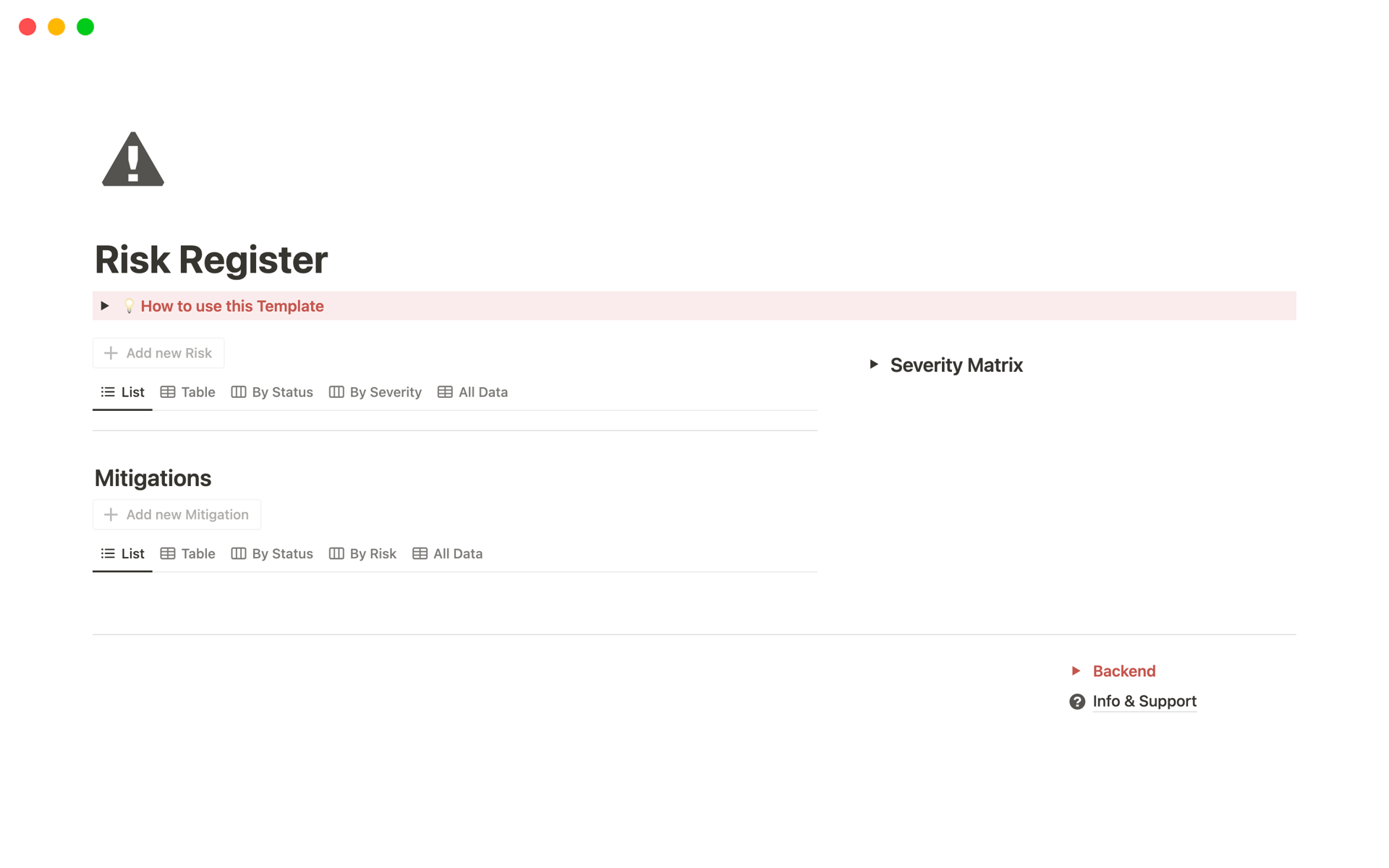 Risk Register Template by Ithakka | Notion Marketplace