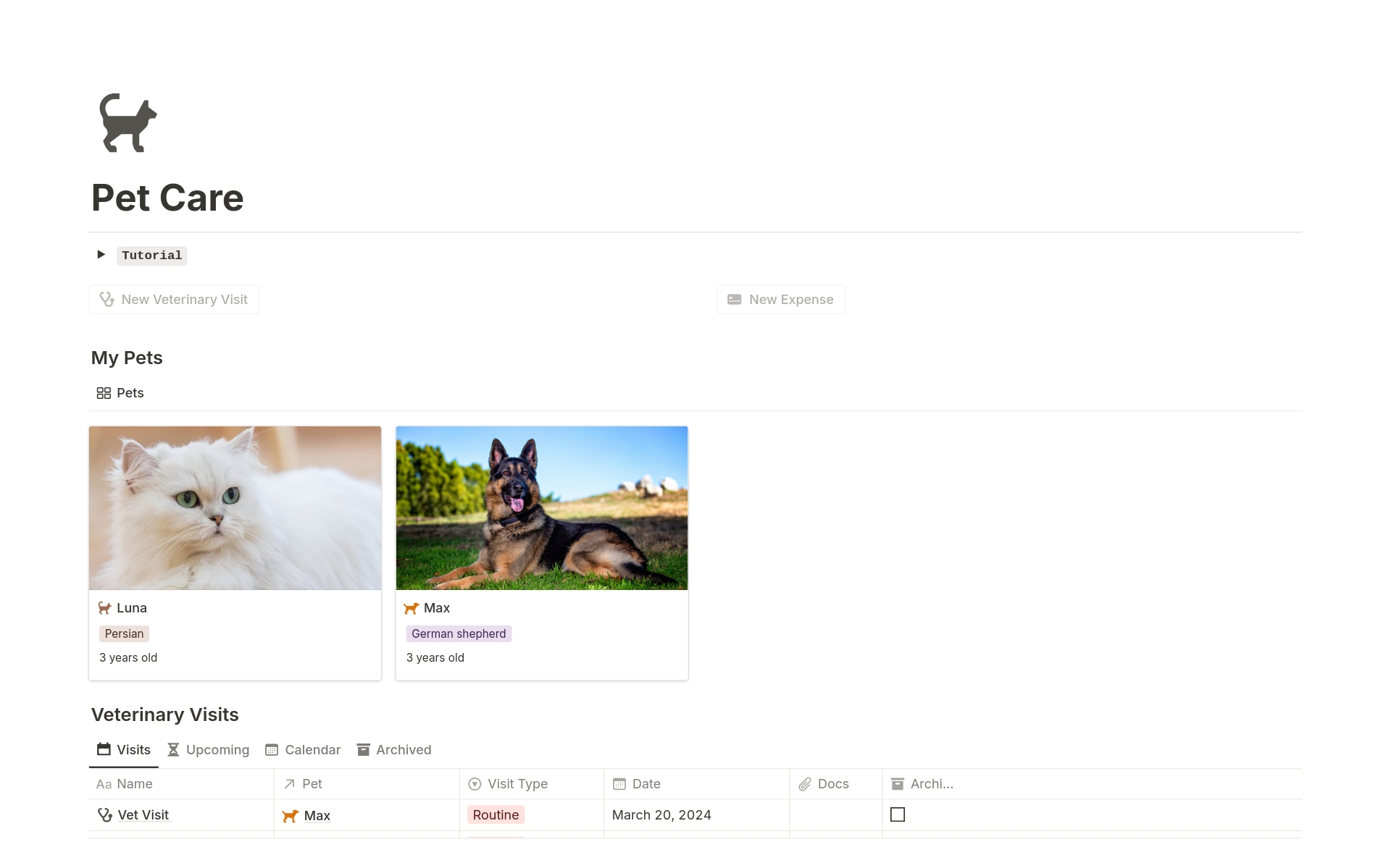 Pet Care Hub のプレビュー