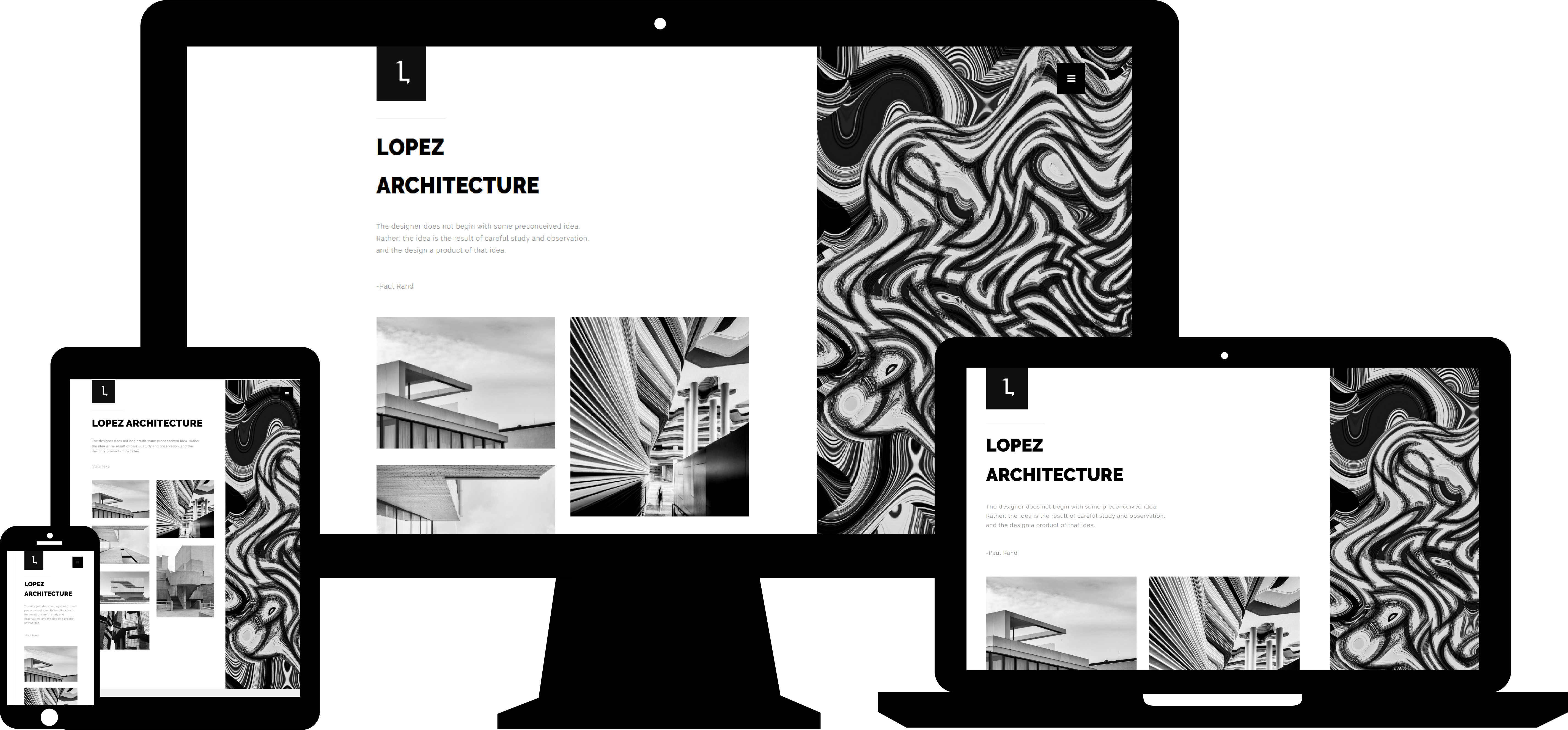 lopez architecture website design mockup - Purpl Creative