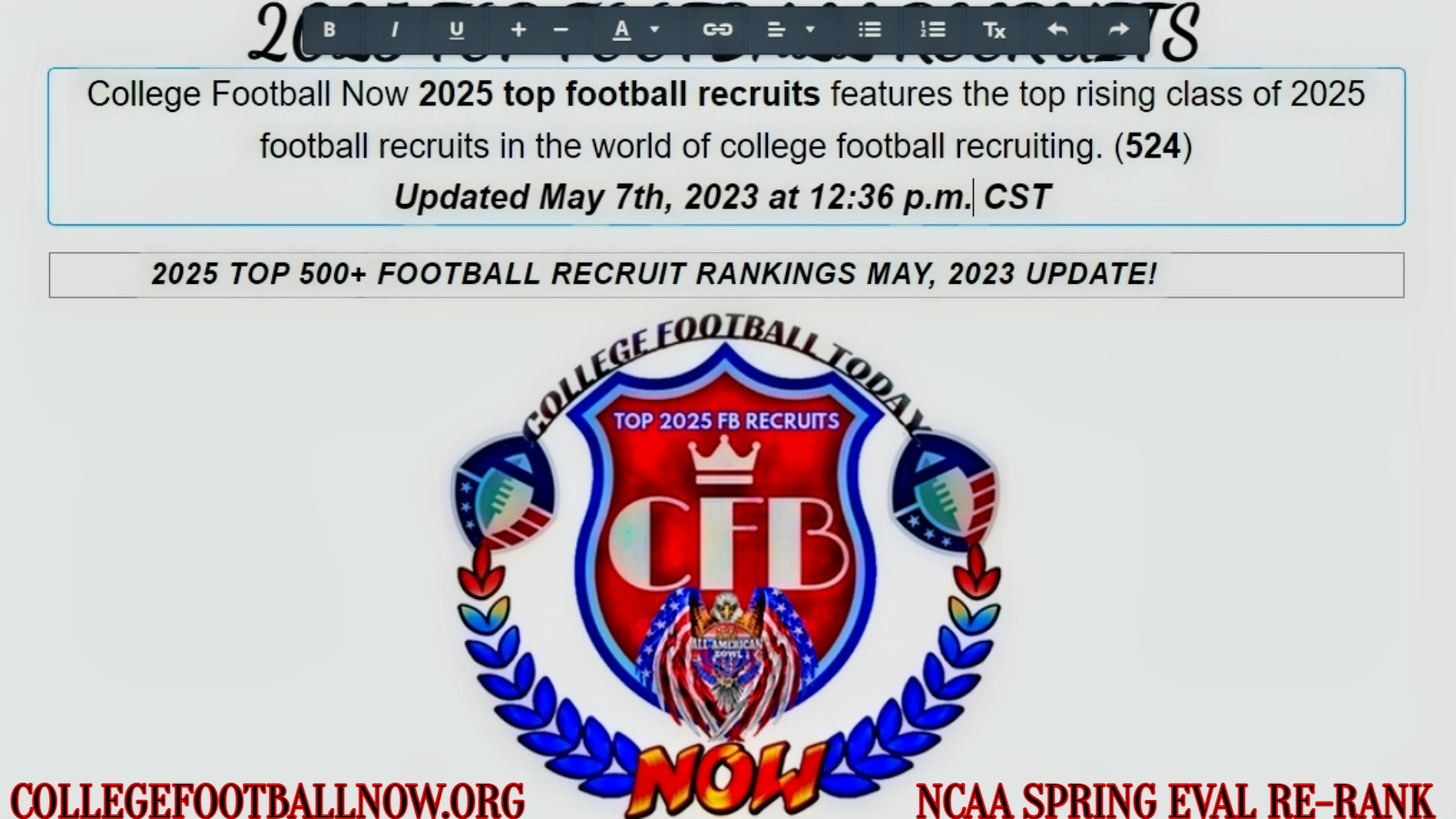 2025 Top 50 Recruiting Rankings