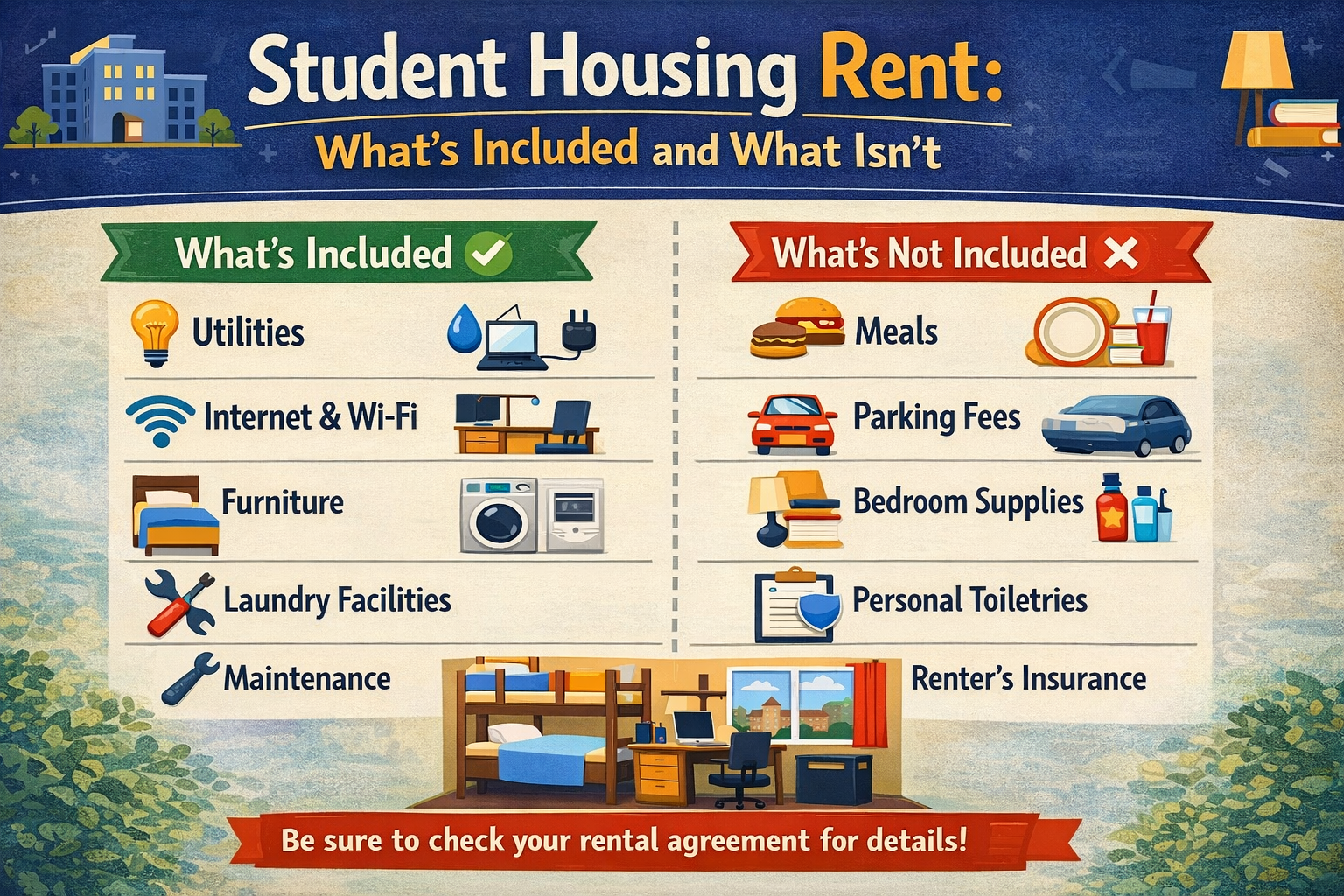 Student Housing Rent What's Included and What Isn't