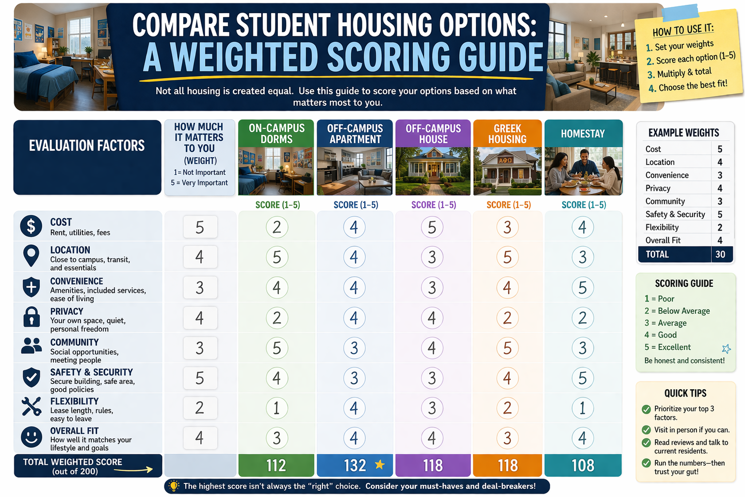 Student housing comparison guide