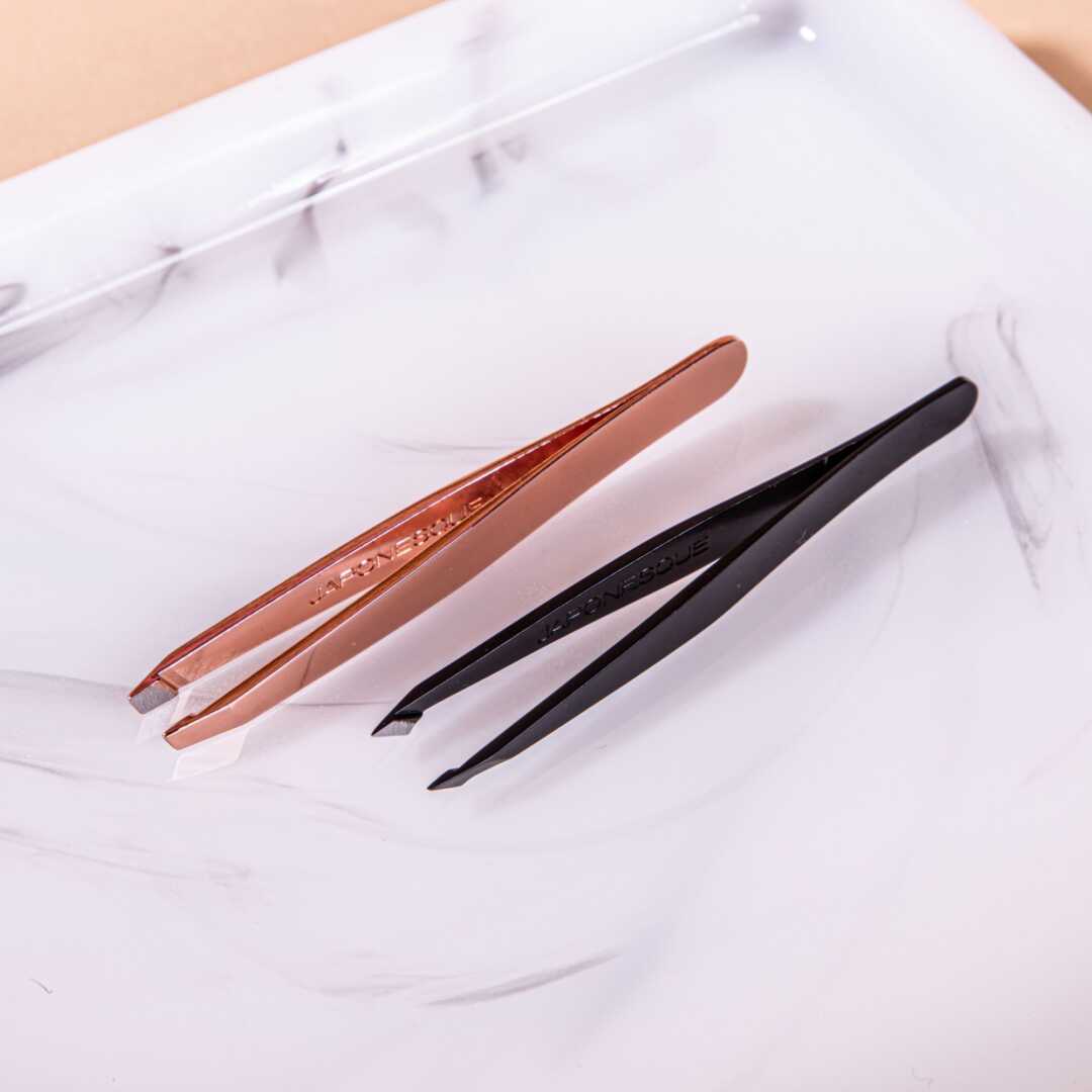PointedSlant & Slant Tweezers Rose Gold Japonesque