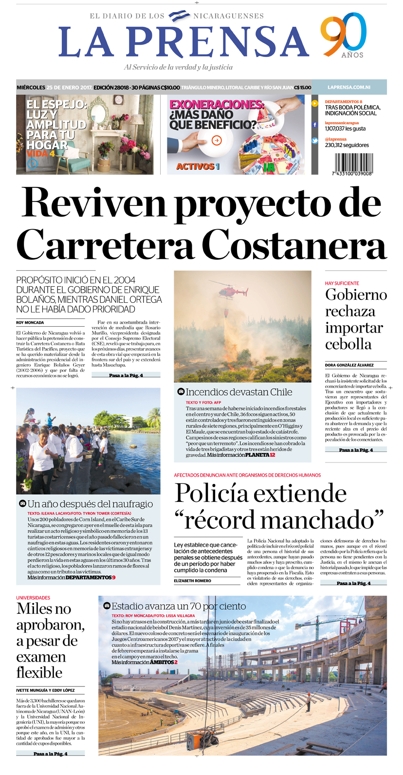 Portada Impresa 25-01-2017