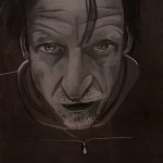 Rostros de indigentes realizados por Edith Suárez. LAPRENSA/LISSA VILLAGRA