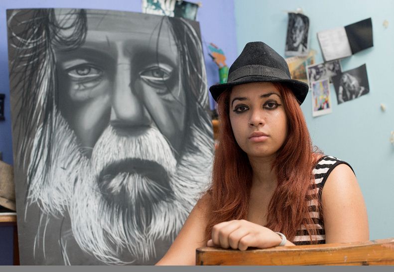 Indigentes de Managua retratados por la artista Edith Suárez