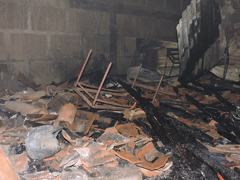 Incendio consume tres casas en San Marcos