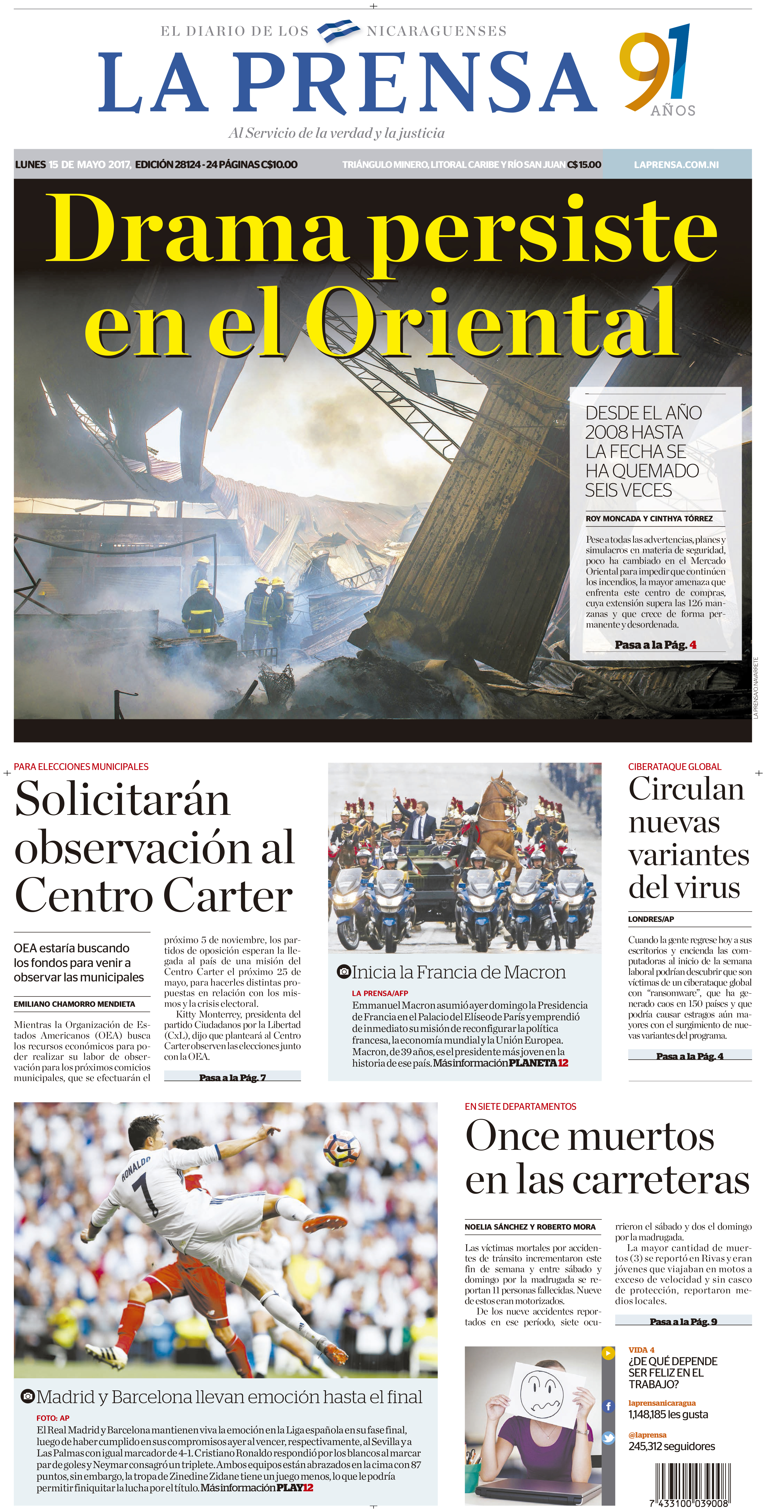 Portada impresa 15-05-2017