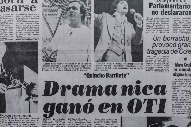 El día que Carlos Mejía Godoy ganó el Festival de la OTI con “Quincho Barrilete”