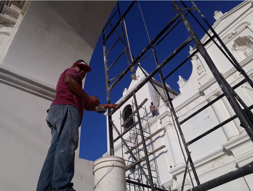 Retocan Santuario Nacional Mariano en El Viejo, Chinandega
