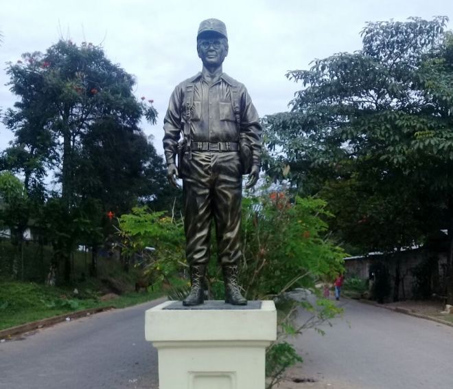 Este es el monumento del Comandante 3-80 que fue destruido en Waslala.