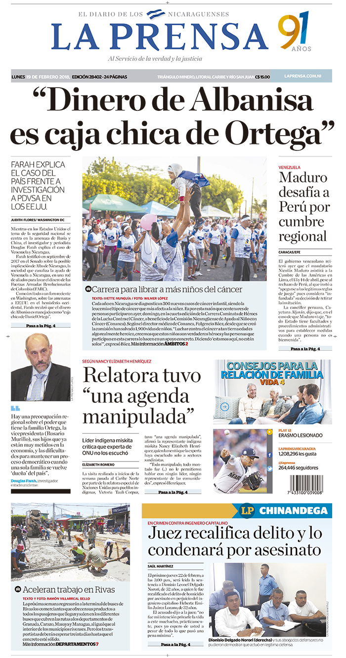 Portada impresa 19-02-2018