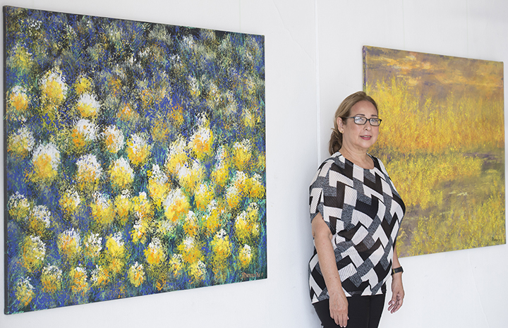 Berta Marenco exhibe su muestra de paisajes en libertad creativa