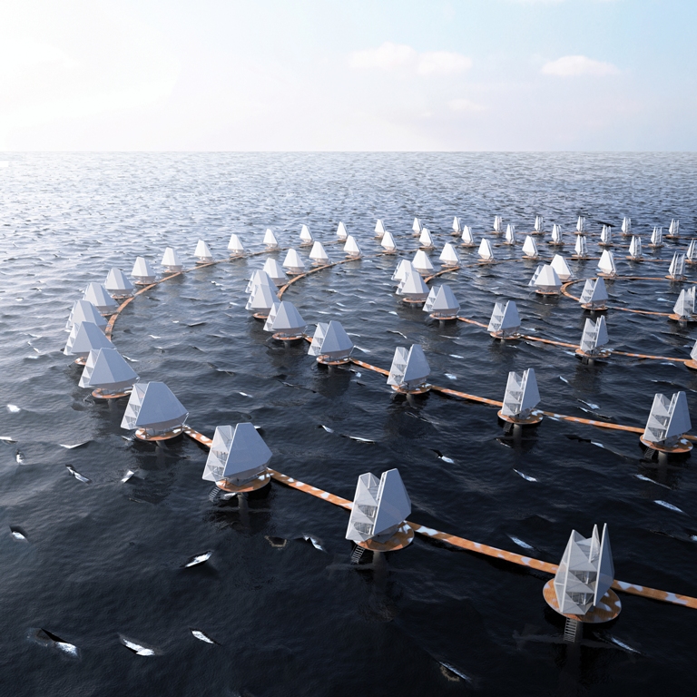 Sorprendentes ciudades marinas diseñadas con niveles semisumergidos en el mar