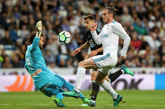 Gareth Bale marcó un doblete en la goleada del Real Madrid sobre el Celta de Vigo, este sábado en la Liga española. LA PRENSA/EFE/ Rodrigo Jiménez