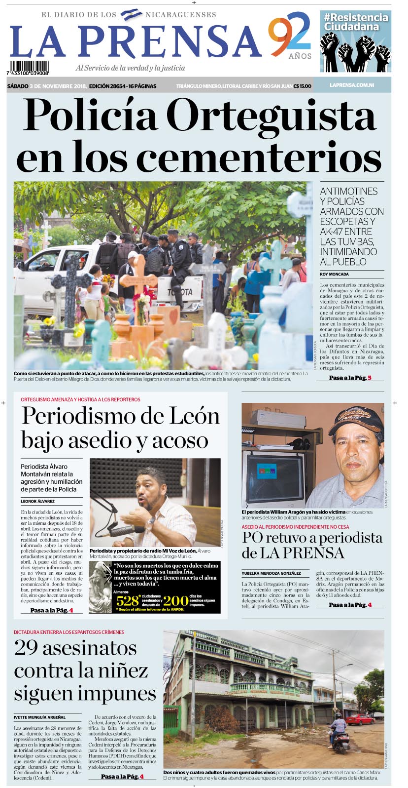 Portada impresa 03-11-2018