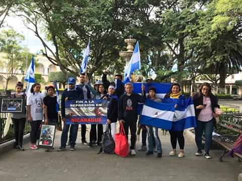 Nicaragüenses autoconvocados en Guatemala realizan plantones en contra del dictador Daniel Ortega