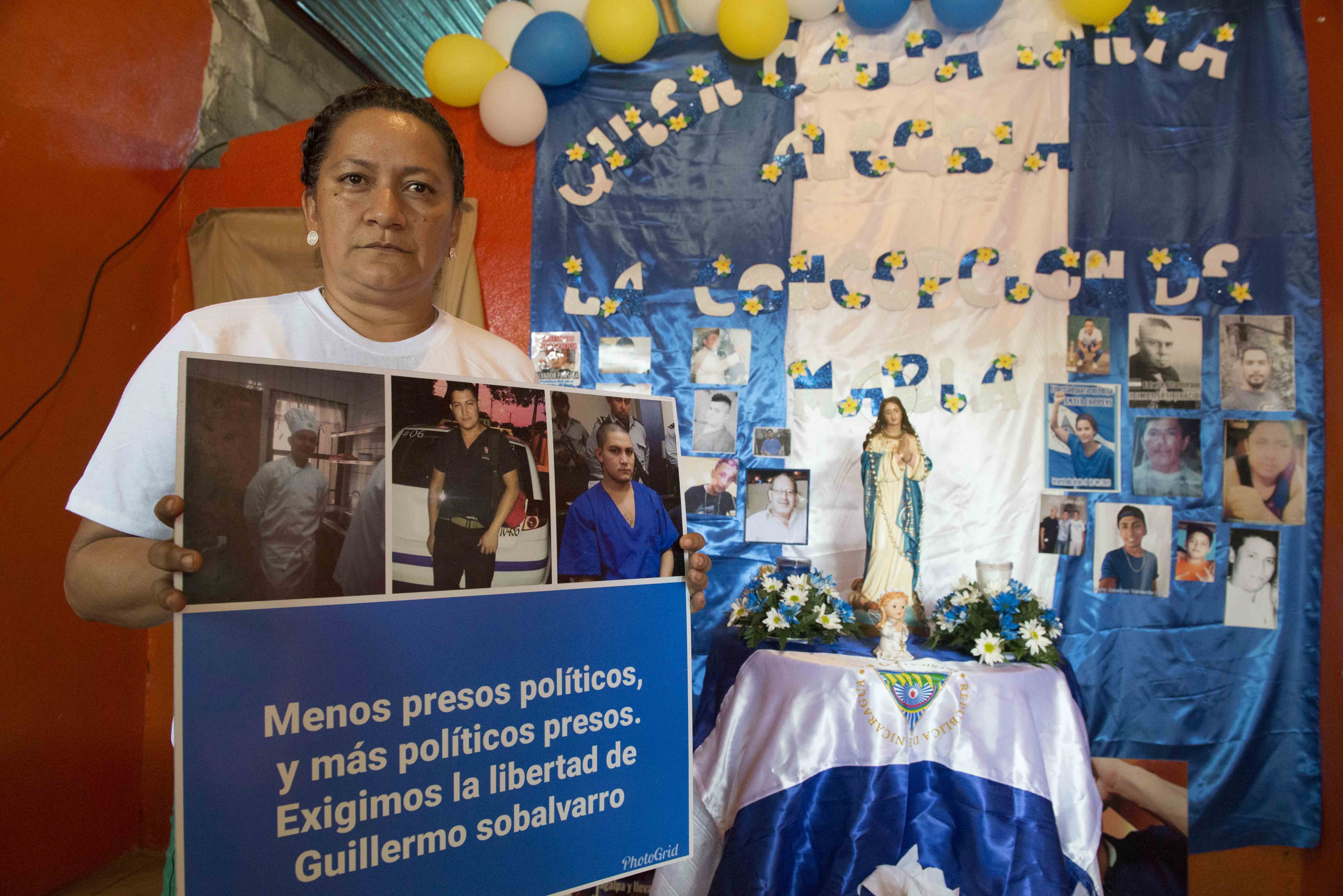 El altar que hizo la madre del preso político Guillermo Sobalvarro a la Virgen María