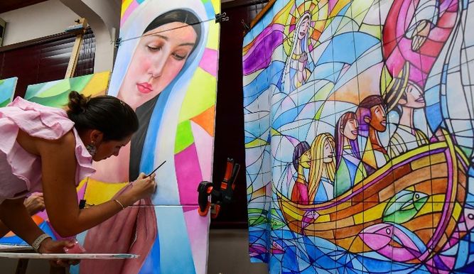 Pintan mural contra xenofobia y racismo para misa del papa Francisco en Panamá