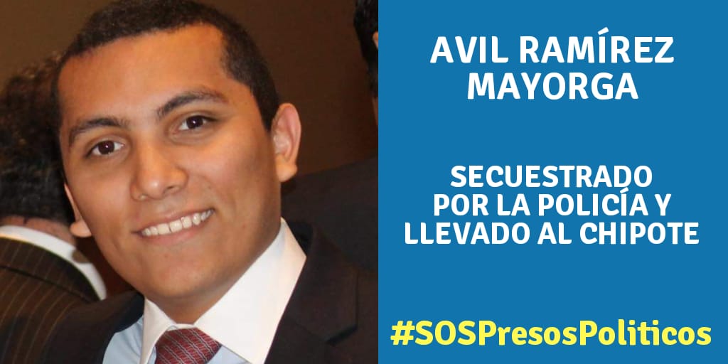 Avil Ramírez Mayorga fue a parar a El Chipote por solo ondear una bandera de Nicaragua