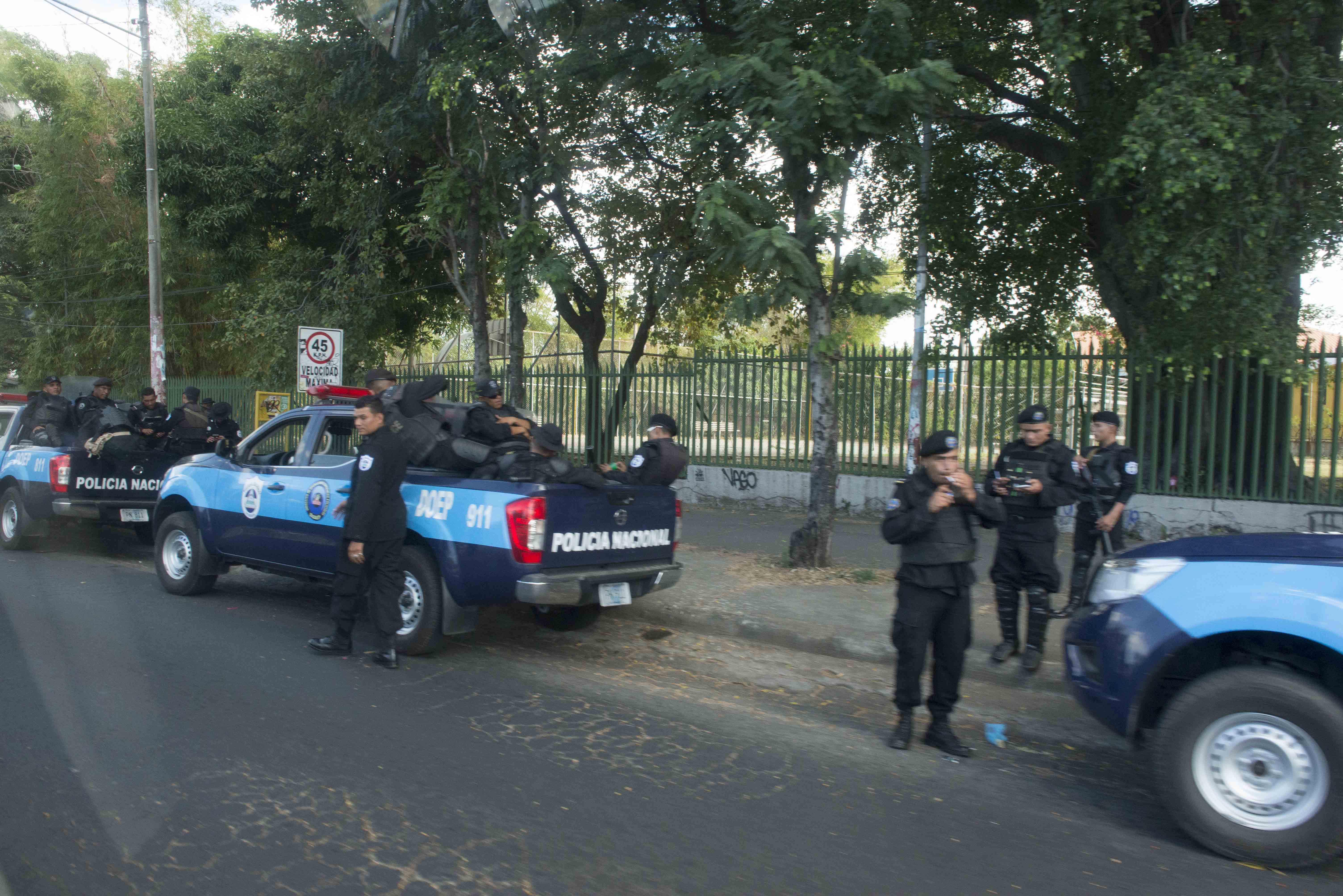 Managua llena de la Policía Orteguista, el día a día en la capital de Nicaragua