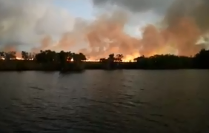 Cazadores provocan incendio en manglares en el Caribe de Nicaragua
